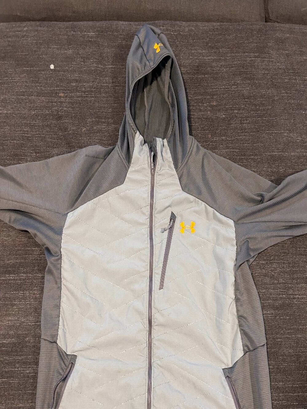 Under Armour ColdGear Reactor Gray Quilted Active Jacket / Hoodie XL